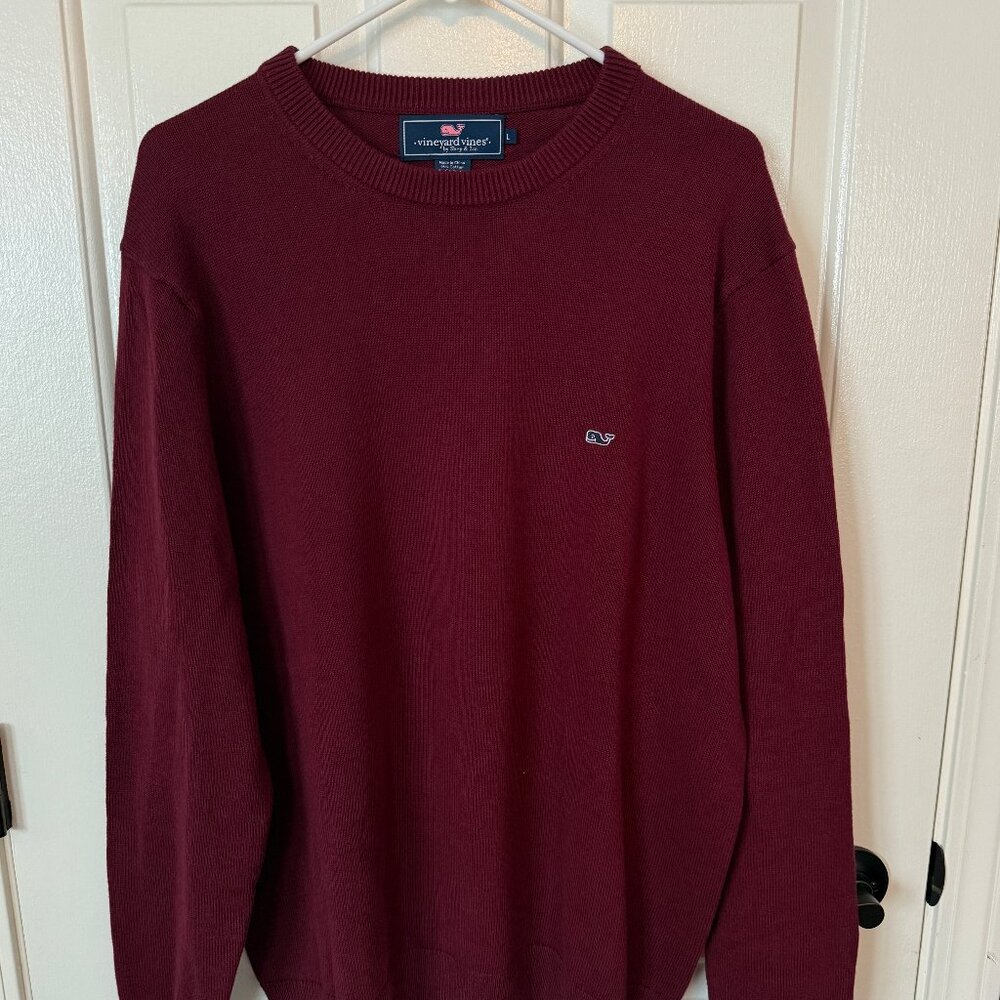 Vineyard Vines men's burgundy cotton sweater - size large - mint condition!